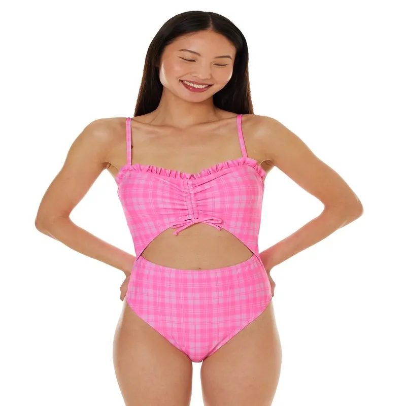

Women’s Plaid Cut Out One Piece Swimsuit