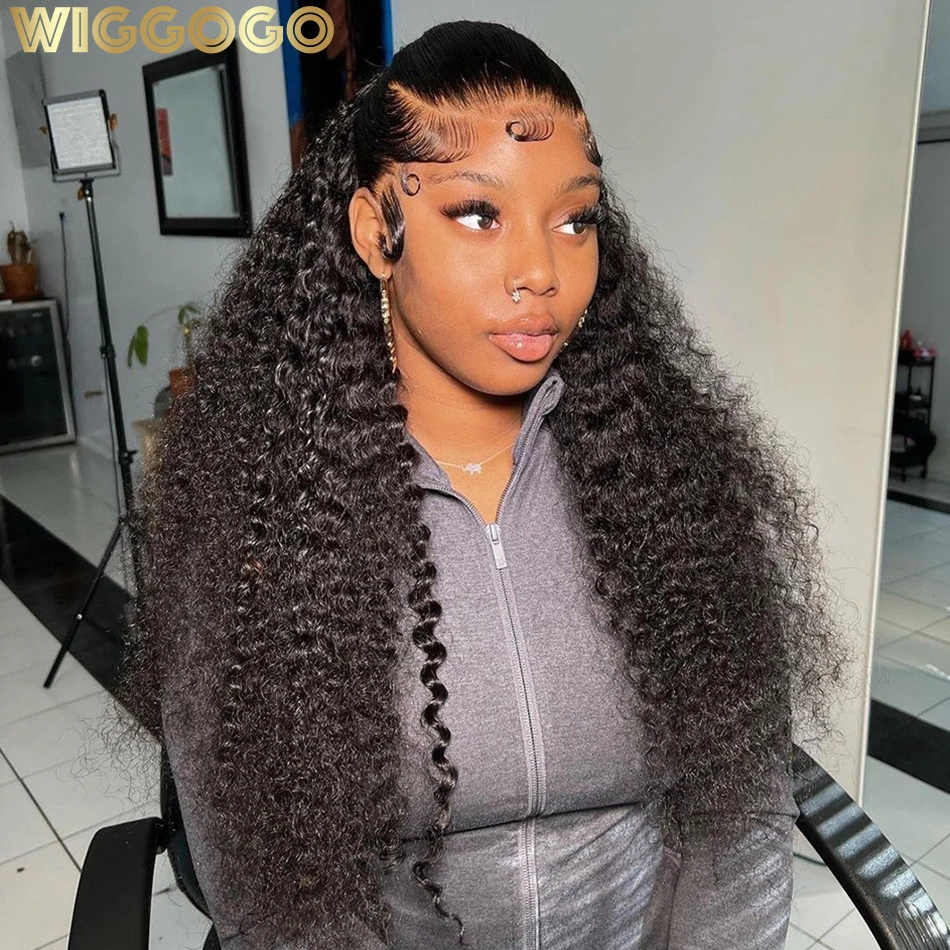 

Wiggogo 360 полный кружевной парик женский кудрявый передний парик из человеческих волос с глубокой волной фронтальный парик 13X6 Hd кружевные передние парики