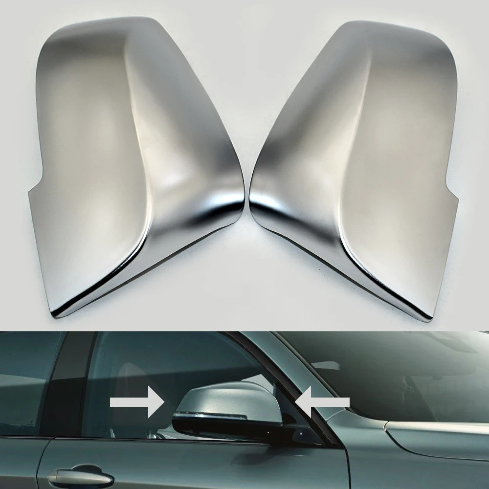 

Side Rearview Wing Mirror Cover Caps For BMW 1 2 3 4 series F20 F30 F31 F21 F22 F23 F32 F33 F34 F35 X1 E84 1 Pair matt silver