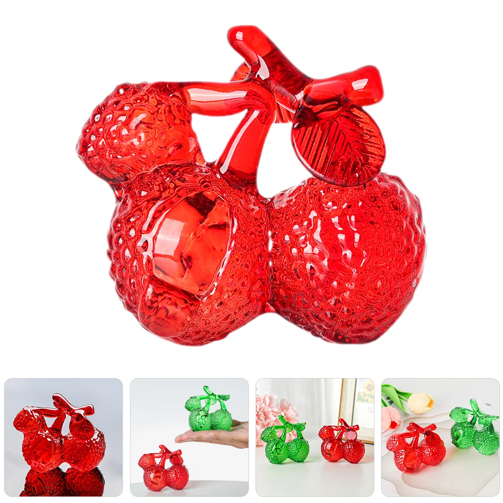 

Simulated Lychee Ornaments Home Decor Scene Layout Small Fruit Craft Crystal Litchi Desktop Statue