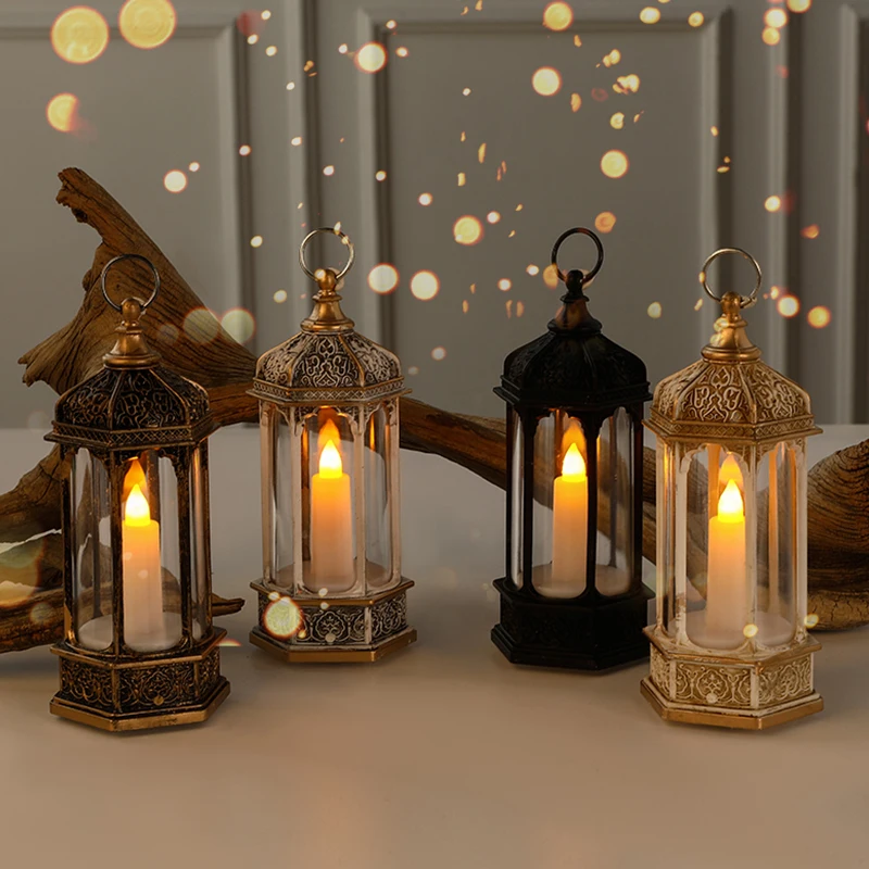 Christmas decorations, hexagonal candles, small wind lamps, decorations, gifts, props, bar scenes, portable flame lights