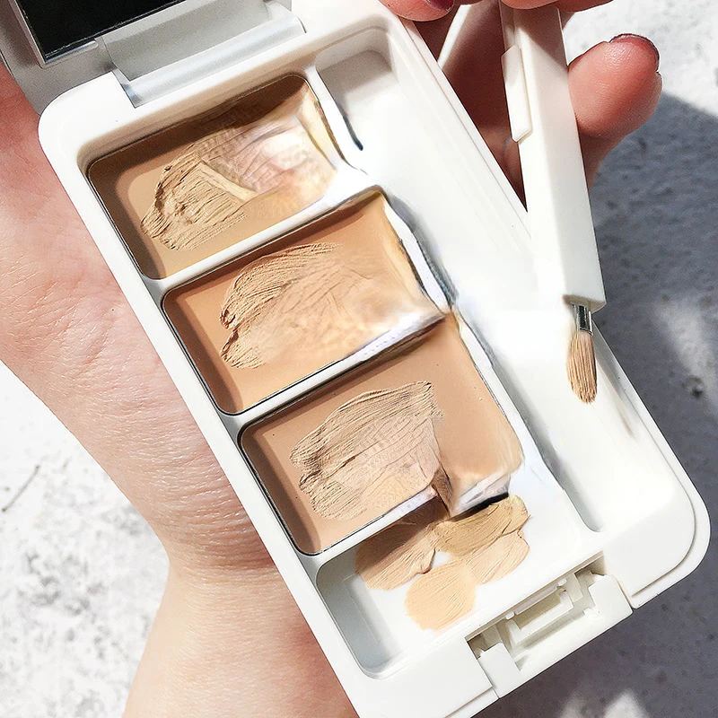 

3color Concealer Palette with Brush for Spots Dark Circles Waterproof Base Makeup Concealer Foundation Makeup Cosmetics for Face