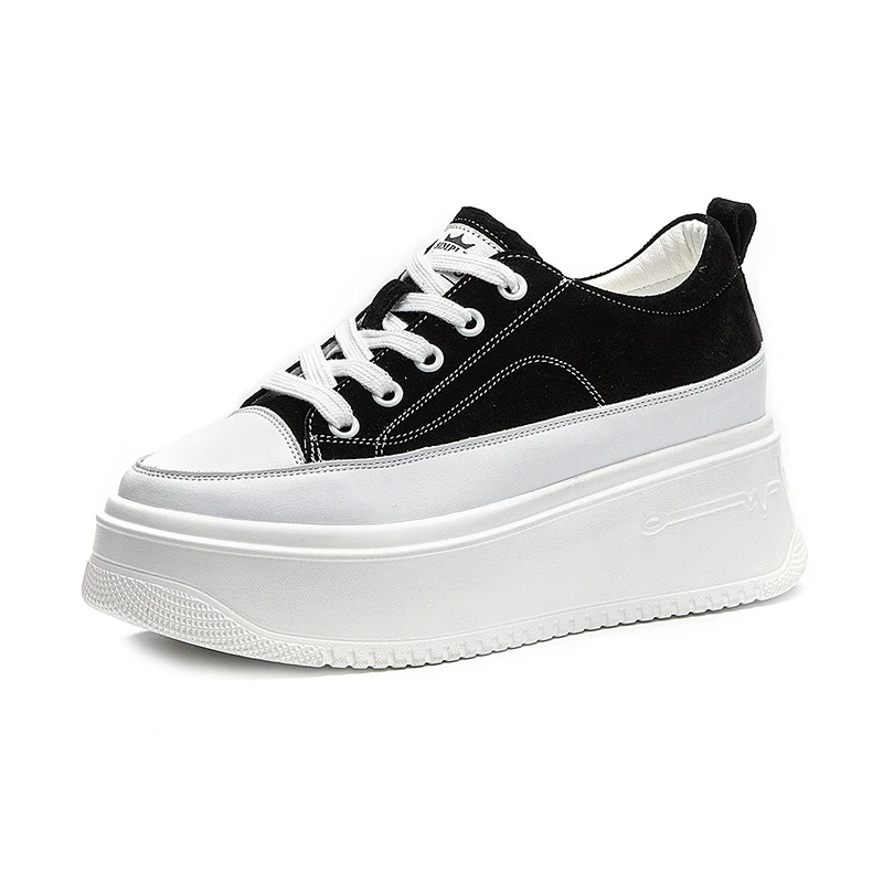 High Heeled Shoes for Women 2023 Designer Genuine Leather Casual Sneakers Ladies Tennis Chic Elegant Platform Sports Shoes Flats