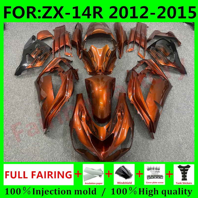 

Motorcycle Fairings Kit for Ninja ZX-14R 2012 2013 2014 2015 ZX14R zx 14r 12 13 14 15 bodywork full fairing kits orange black