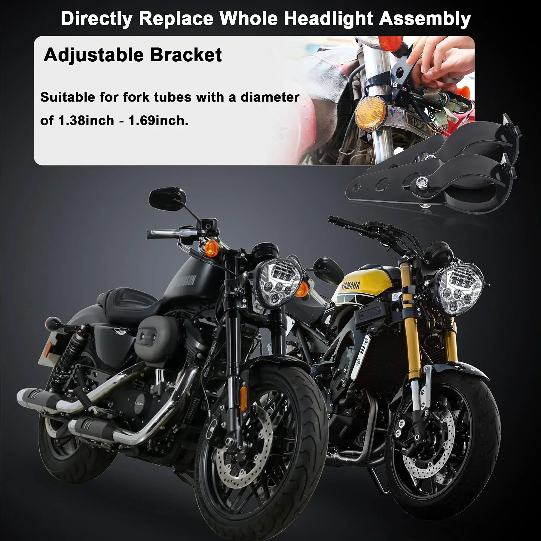 Мотоциклетная фара 7 дюймов Hi Lo Beam Белый Красный DRL светодиодная для Har-ley Da-vidson Honda