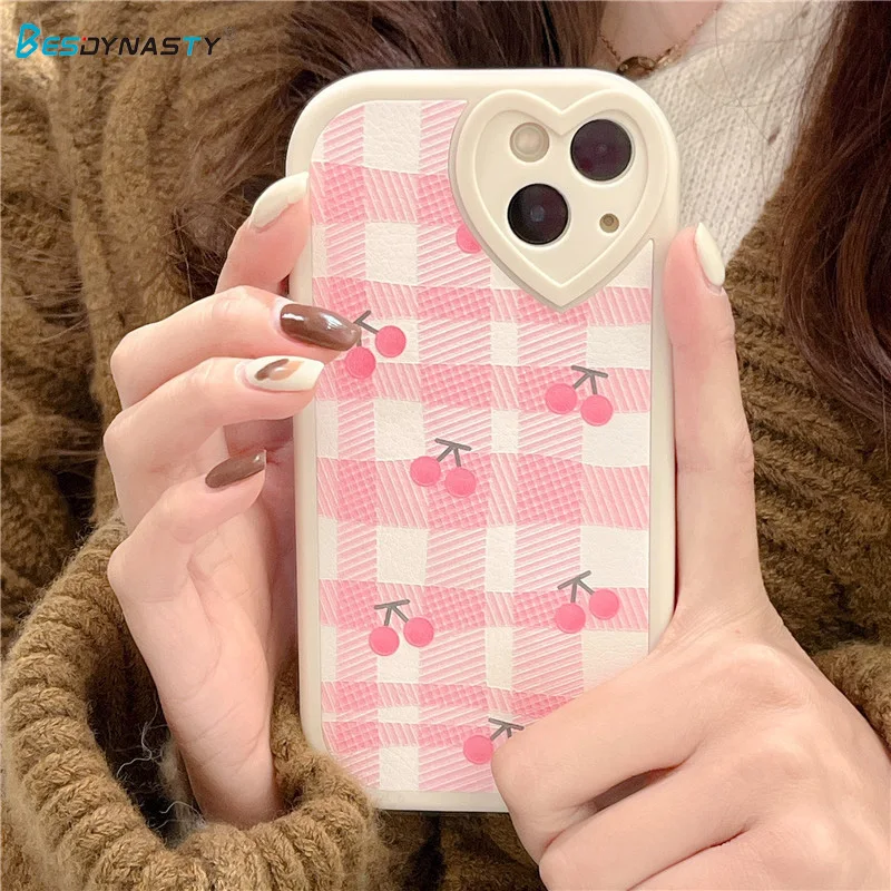 

BESD Retro Cherry Love Lens Protective Case For IPhone 14 Plus Pro Max Phone Case Cute Cover Sweet High Quality Iphone 14 Case