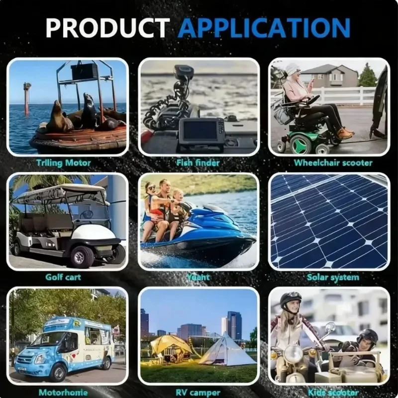 Фото 12В 150Ач LiFePO4 солнечная батарея глубокого разряда с встроенной системой управления батареей (BMS), литиевая 150000мАч для электромобилей, скутеров, эхолотов. №3