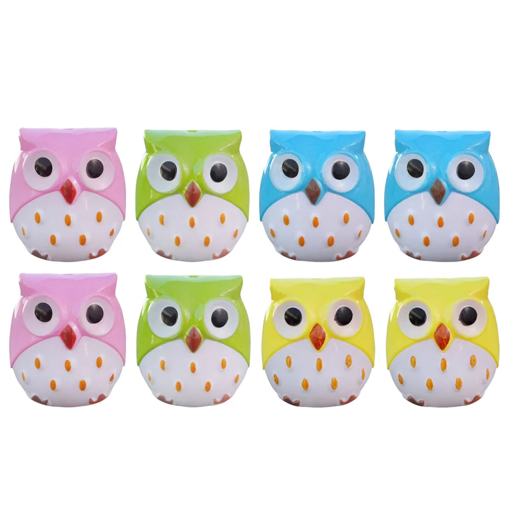 

8 Pcs Owl Sharpener Office Accessories Handheld Portable Sharpeners Mini School Supply Plastic Manual Student