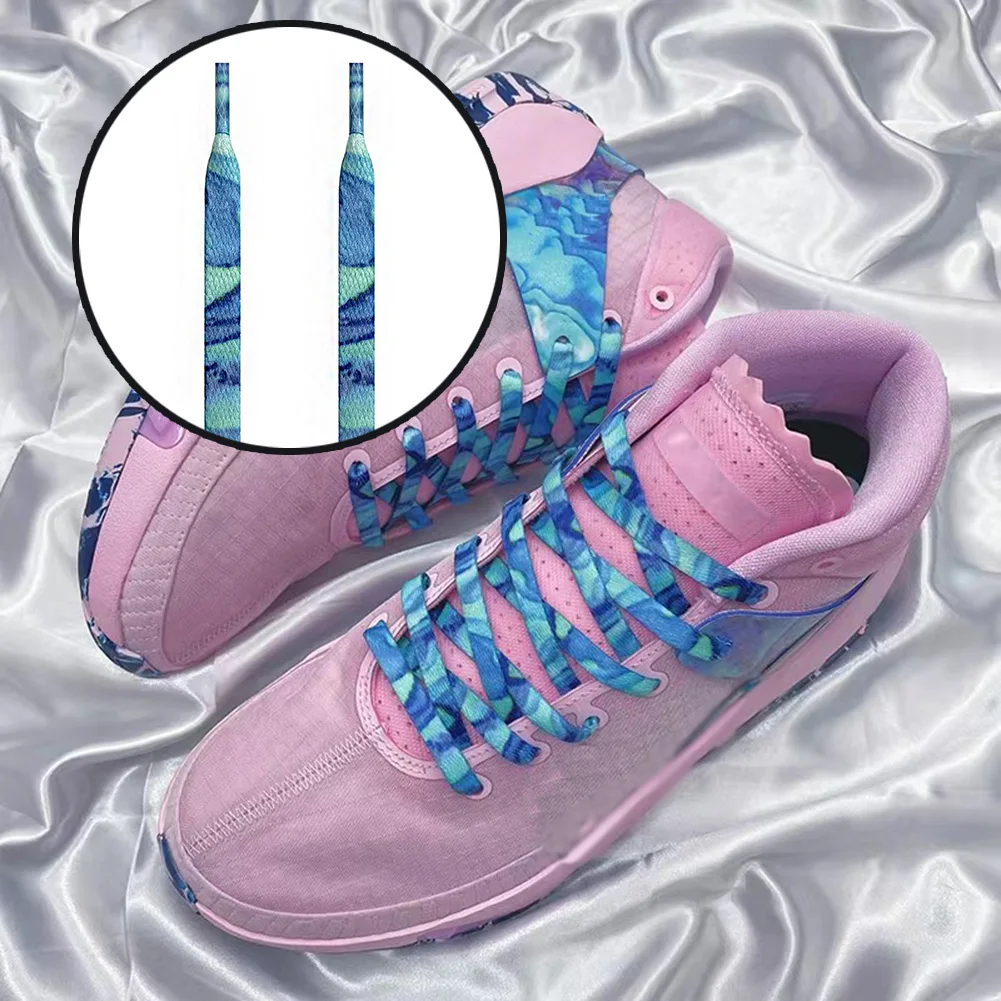 

1 пара, синие плоские шнурки для обуви