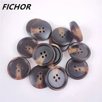 1020pcs 25mm 4 holes resin imitation horn buttons for clothing windbreaker sweaters handmade diy sewing accessories wholesale