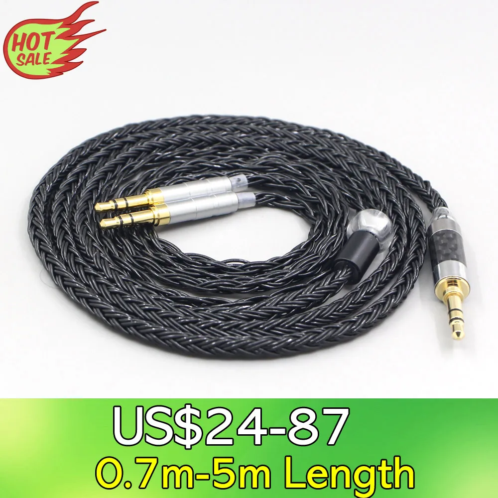 

LN007420 16 Core 7N OCC черный плетеный кабель для наушников для ONKYO SN-1 JVC HA-SW01 HA-SW02 Макинтош Labs MHP1000 3,5 мм поршневой палец