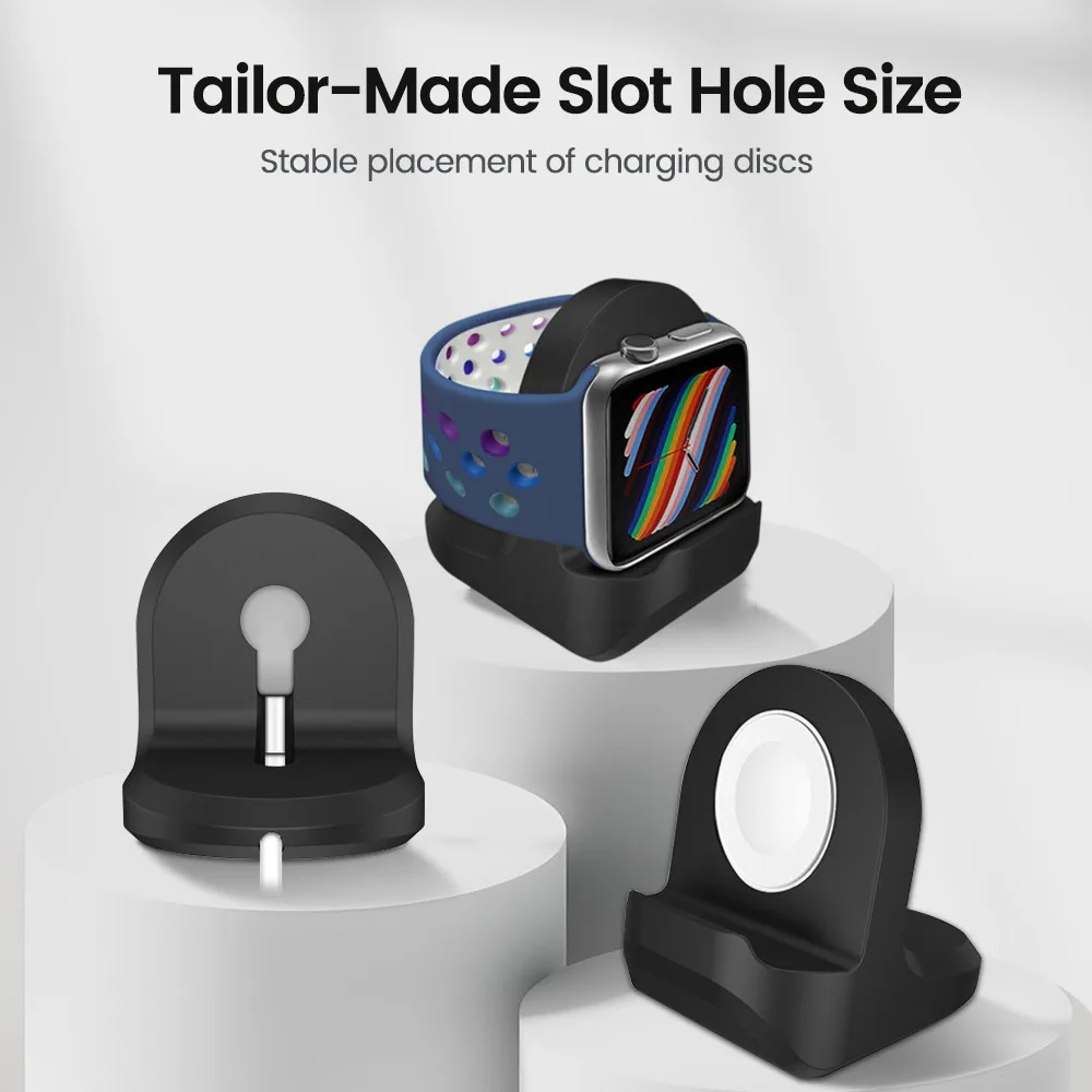 

Charge Stand Holder For Apple Watch Series 7 6 5 4 3 2 Gen Silicone Charging Support Dock Charger Bracket For iWatch Smart Watch