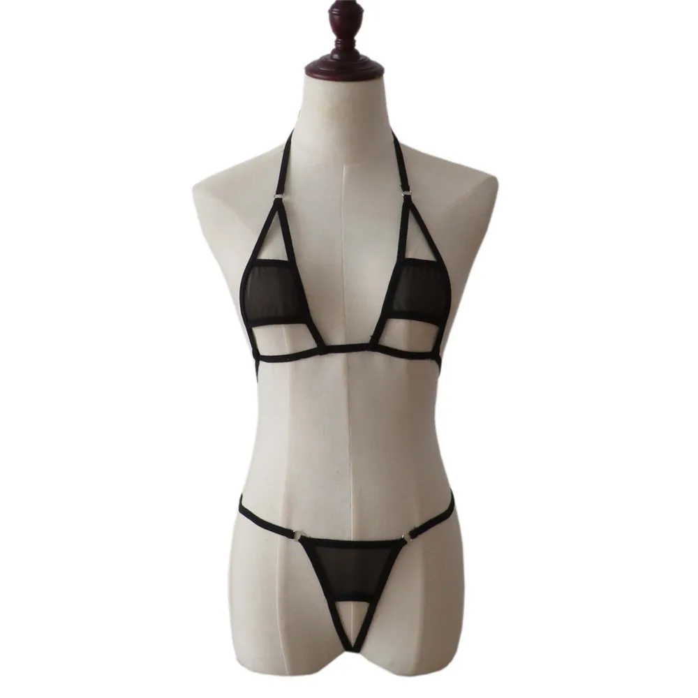 

Бикини сексуальное однотонное на бретельках квадратные ажурные стринги японская девушка пляжная одежда для спа купальник женский купальник бикини Монокини