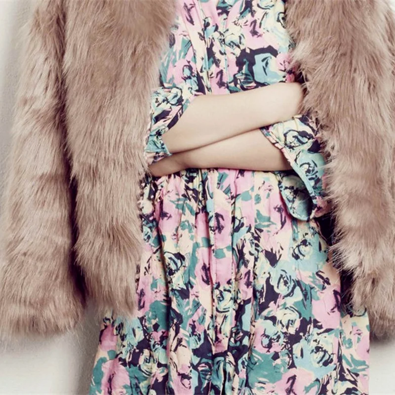 Faux Fur Imitation Mink Fur Rabbit Fur Coat New Winter Mink Velvet Mink Fur Coat Female Mid-length Coat Elegant Fashion Style