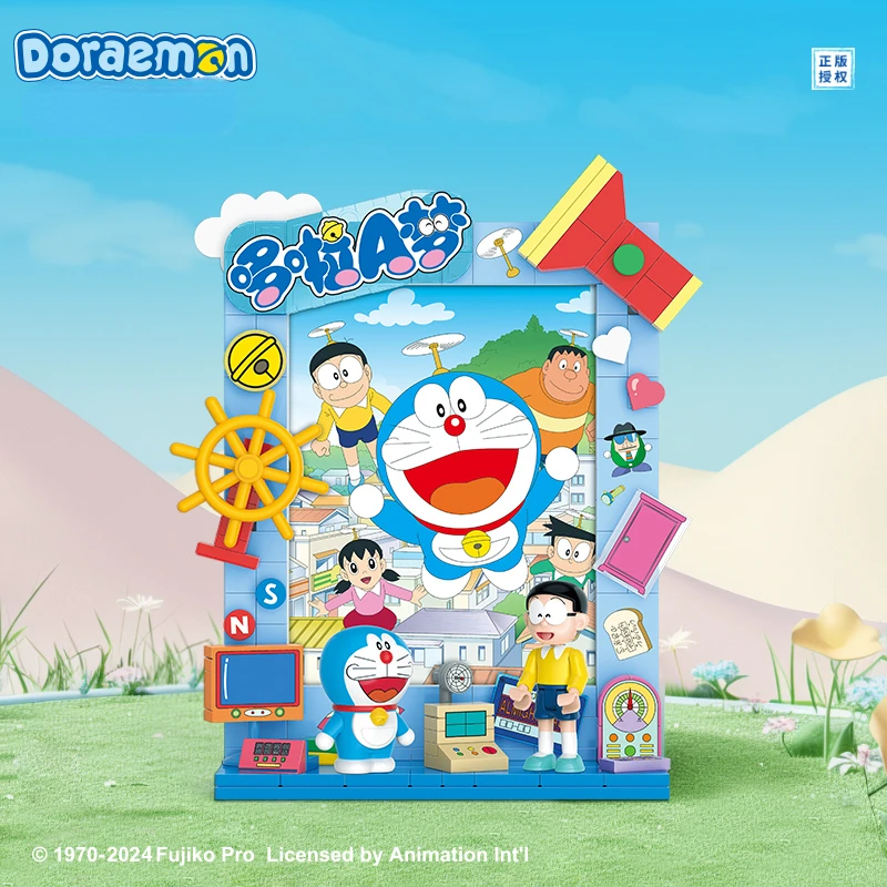 Doraemon синяя жирная фоторамка на холодильник наклейка игрушки строительные блоки
