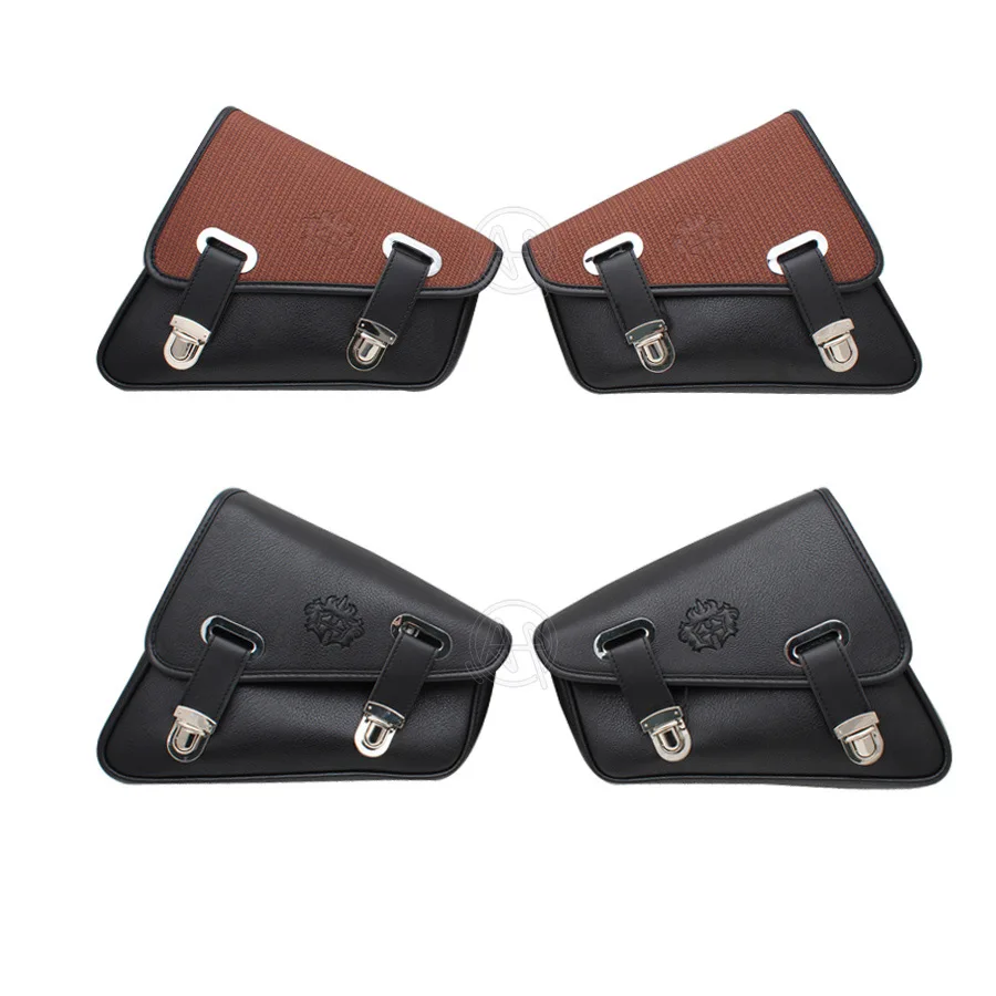 Универсальная мотоциклетная черная/коричневая сумка из искусственной кожи