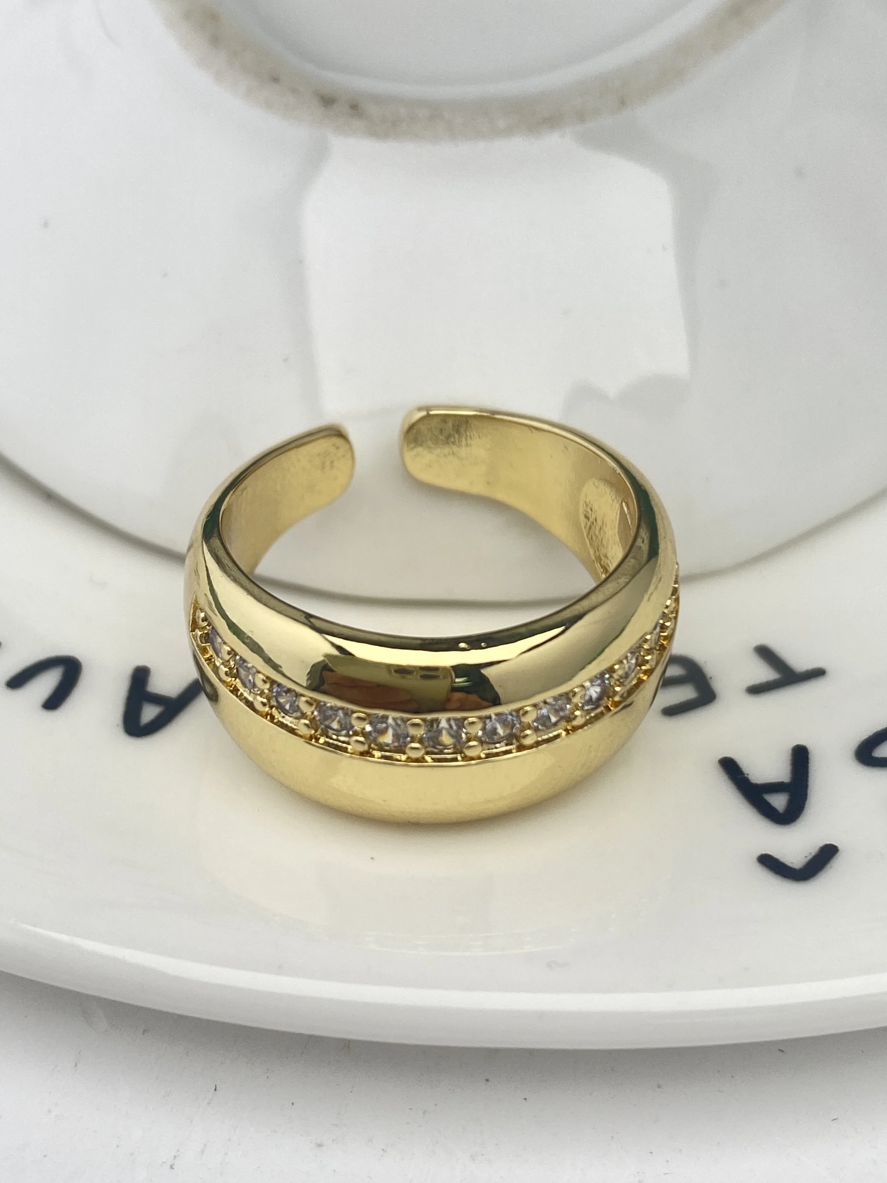 

2023 Simple Design Open Point Stackable Micro Pave CZ Wedding Ring