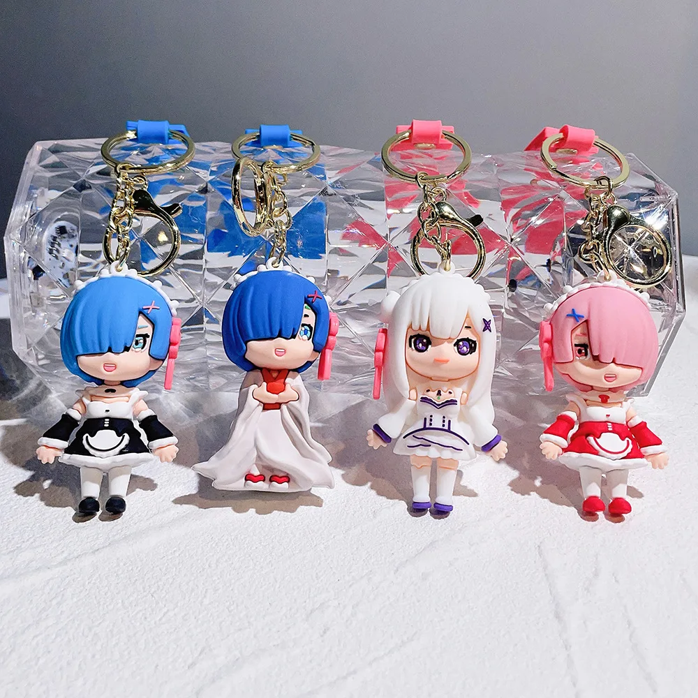 

Anime Re:Life In A Different World From Zero Keychain Cute Doll Pendant Action Figures Rem Backpacks Car Keyring Birthday Gifts