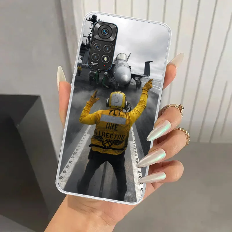 Чехол для телефона с военным кораблем истребителем Xiaomi Redmi Note 14 13 12S 12 11S 11 Pro Plus 11T 11E