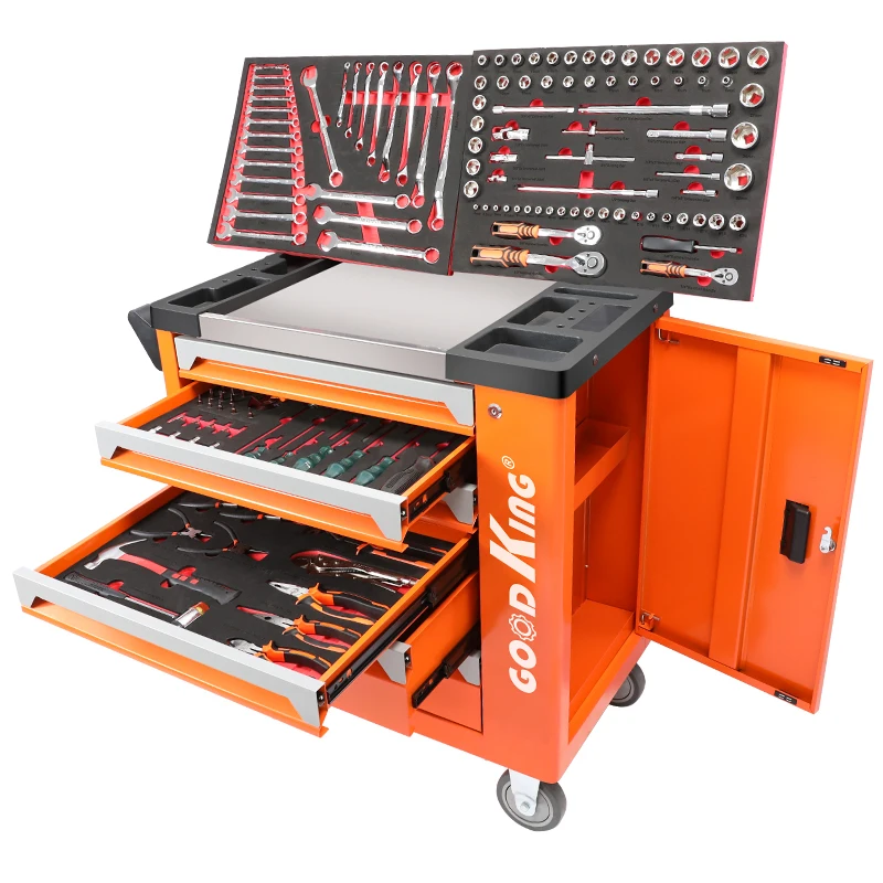 

5 drawers tool cabinet workshop tool trolley and box with hand tools sets wrench