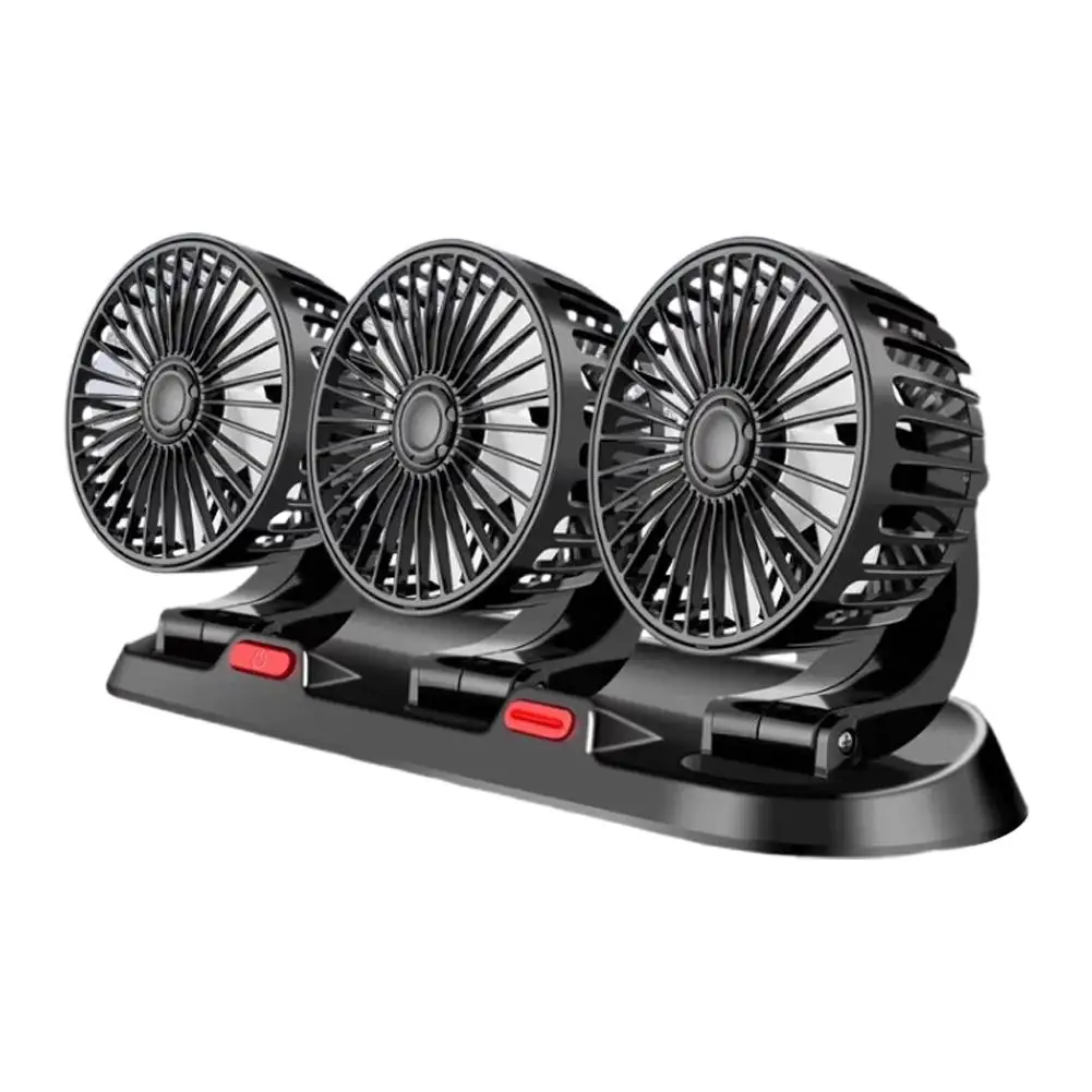 

Автомобильный вентилятор 360° ° Регулируемый воздушный вентилятор с двумя головками, автомобильный электрический вентилятор, USB 5 В/12 В/24 В, бесшумный вентилятор для домашнего стола, офиса, автомобильные аксессуары