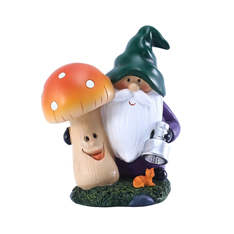 

Solar LED Resin Gnome Figure Sculpture Outdoor Garden Statue Decor Statue Dwarf Animal Ornaments Mini Landscape Crafts