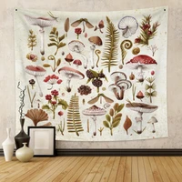 mushroom tapestry vintage tapestry illustrative reference chart fungus tapestry colorful vertical tapestry wall hanging for room