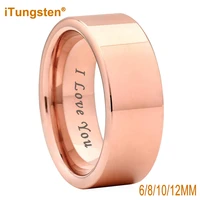 itungsten 6mm 8mm 10mm 12mm rose gold tungsten ring men women wedding band fashion jewelry i love you engraved comfort fit