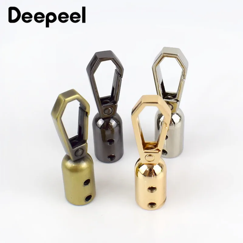 4/10pcs 8.6*46mm Handbag Tassel Cap Clasp Hook Connector Bag Hanger Metal Buckles Bags Strap Stopper Cord Lock DIY Accessories