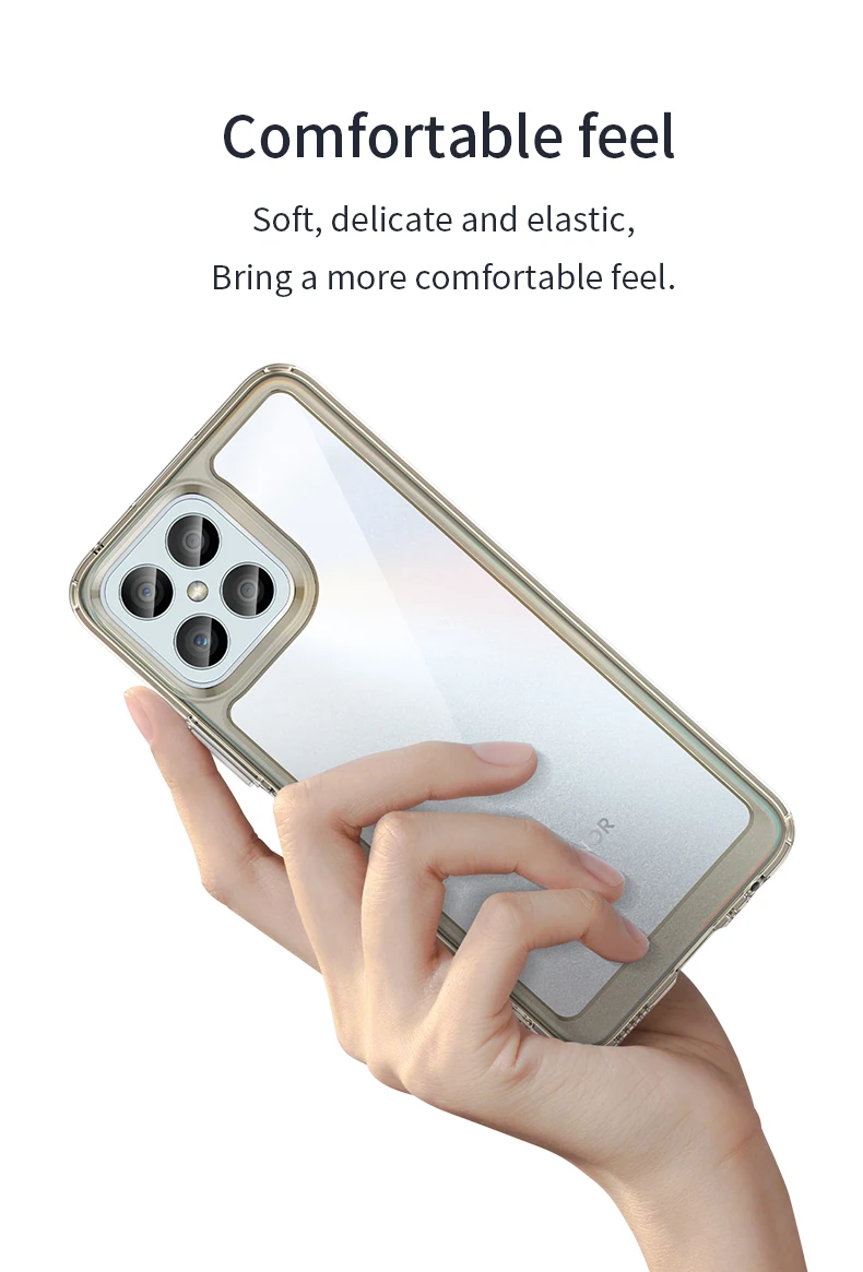 Hard Clear Case For Honor X8 Case Honor X8 Cover Coque Fundas Translucent Soft TPU Frame Shockproof Phone Bumper For Honor X8