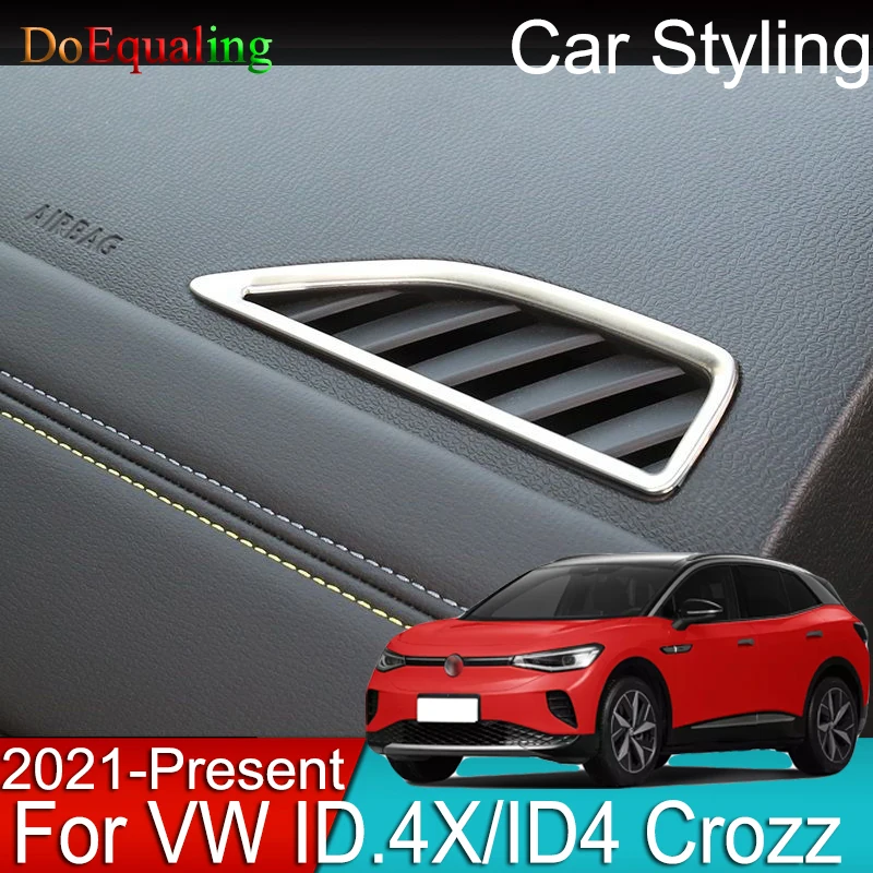 

For Volkswagen VW ID.4X ID.4 Crozz 2023 Car Dashboard A pillar Air Outlet Vent Trim Frame Cover Sticker Car Styling 2022 2021