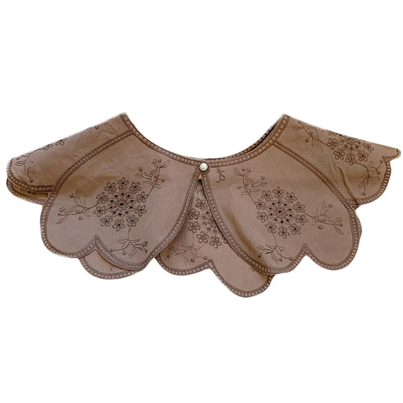 

Cotton Fabric Neckline Detachable Fake Collar DIY Breathable Scarf Around Neck Flower Sweet Hollow Comfortable Patch
