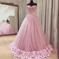 princess quinceanera pink ball gown 2022 elegant flowers sweetheart strapless evening party dresses lace up corset party gowns