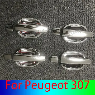 

Автомобильные аксессуары для Peugeot 307 2005-2013, хромированная накладка на дверную ручку автомобиля из АБС-пластика, защита от царапин, украшение