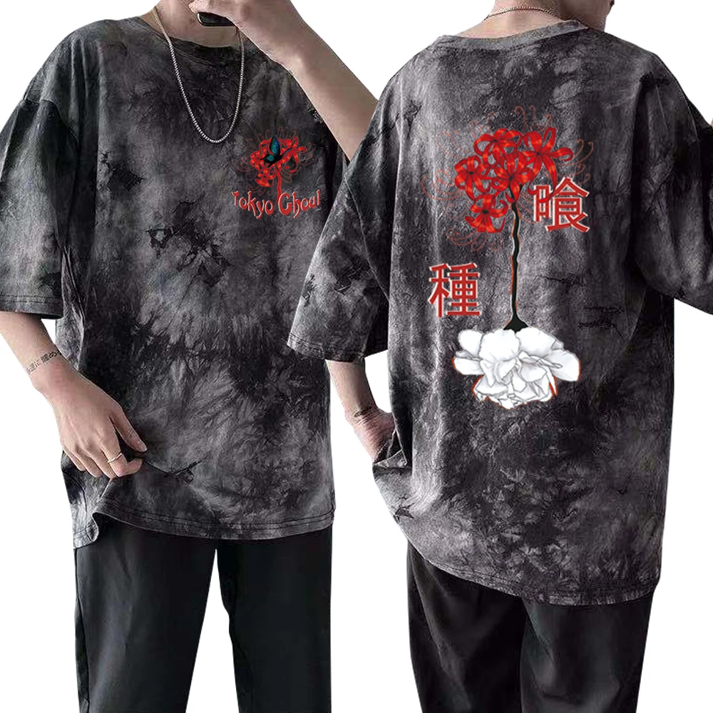 

Tokyo Ghoul Cosplay T-Shirt Girl Boy Cotton T Shirt Summer Short-Sleeve Hip Hop Top Tie Dye Shirt