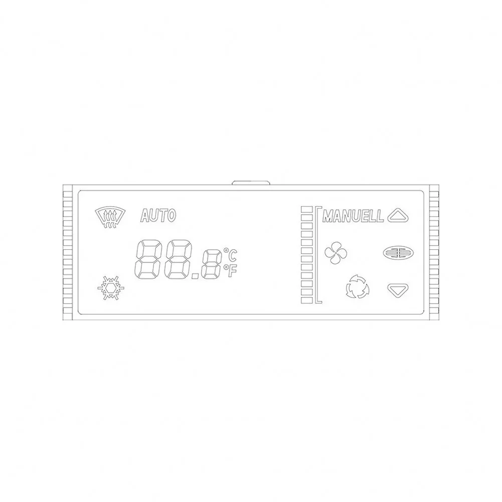 

LCD Screen For Porsche 911 Boxster 986 Heater A/C Temperature Climate Control Display With Elastomeric Connector Rubber Strips