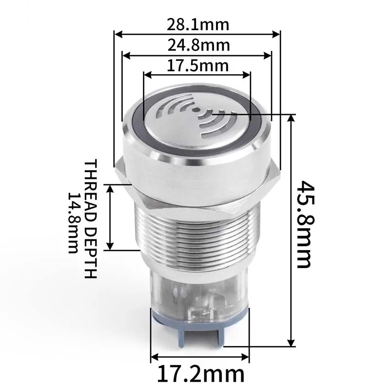 Металлический зуммер Φ 12 В 24 в 110 в 16 мм 1 9 мм предупреПредупреждение ющее устройство для динамика с мигающим в светодиодным водонепроницаемым красным светильник том