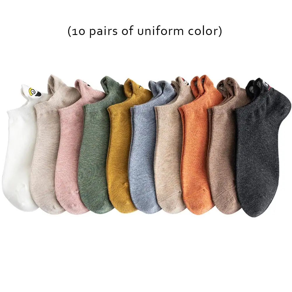 

Женские носки с вышивкой из мультфильма, модные забавные носки до щиколотки с милыми выражениями