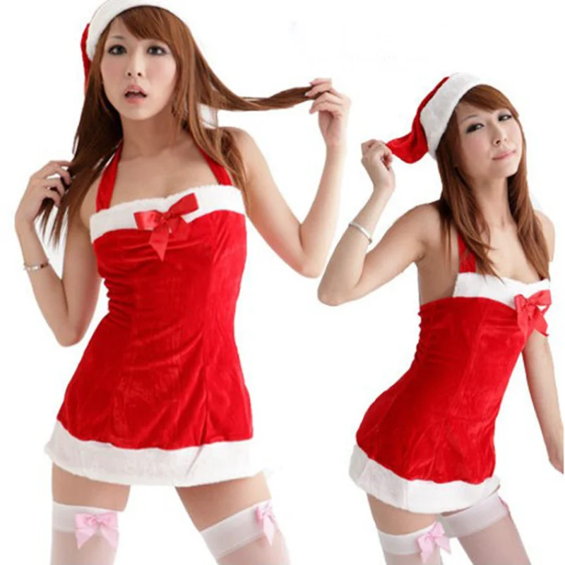 

Сексуальное нижнее белье, красное платье-комбинация, рождественское платье, одежда для сна, косплей, юбка без бретелек, сексуальная пижама д...