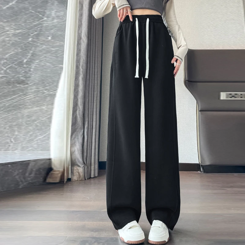 Женские прямые повседневные брюки Осень-зима 2024 свободные спортивные винтажные