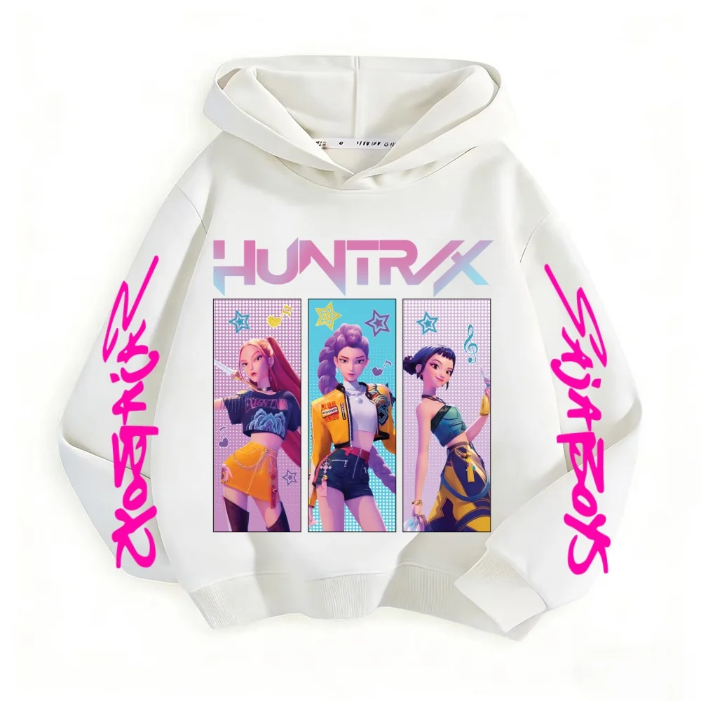 Фото KPop Demon Hunter Rumi Derpy Толстовка с героями мультфильмов для мальчиков и девочек, теплая и плотная, модная повседневная фиолетовая толстовка с принтом №4
