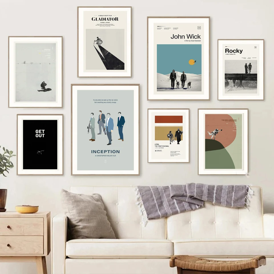 Плакаты с принтом в подарок Леон Профессиональный минималистичный большой Lebowski