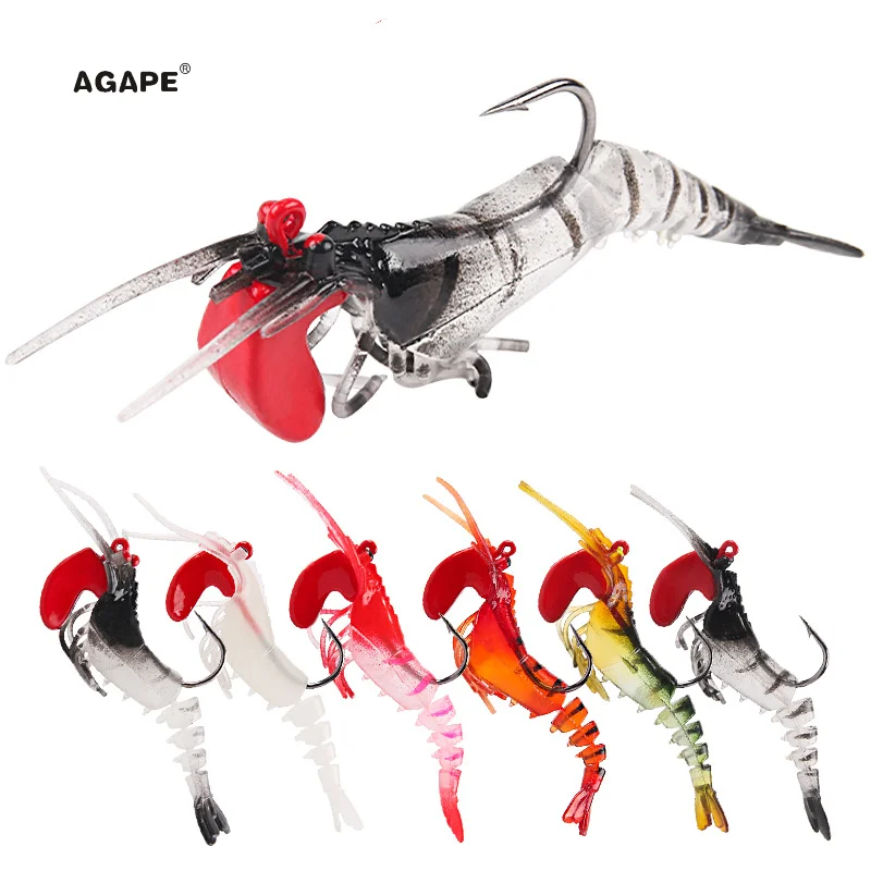 

1PCS Fishing Lures Jumping Shrimp Soft Baits Division False Bait Sinking Water Simulation Shrimp 9cm 14g Fishing Accessories