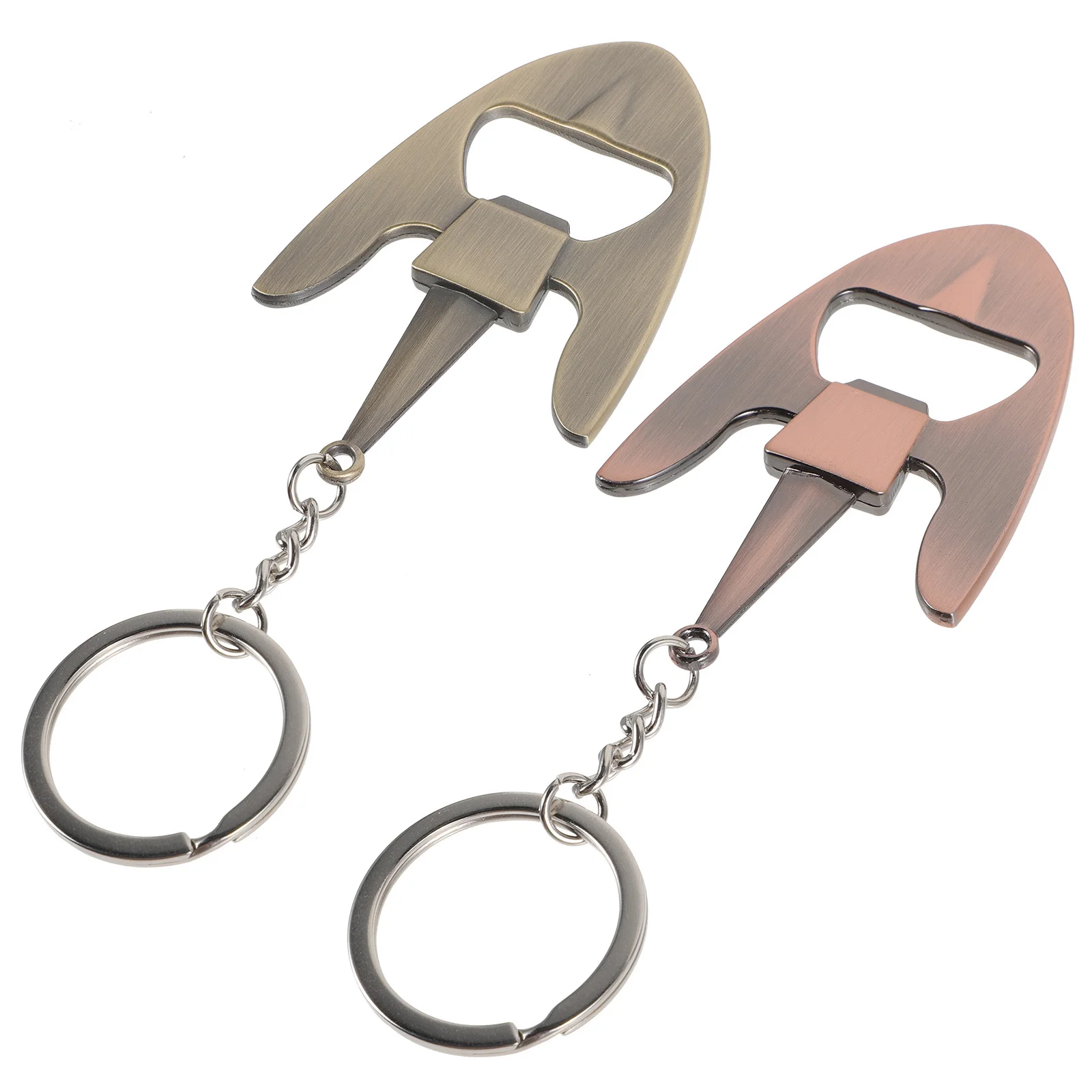 

2 Pcs Men Keychain Bottle Opener Opening Gadget Manual Metal Soda Zinc Alloy Beer