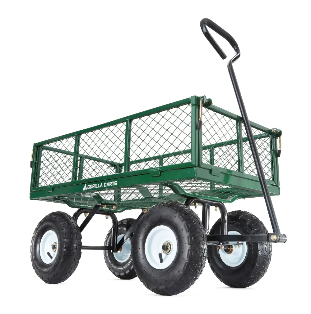Carts GOR400 400-lb. Steel Mesh Garden Cart with 10" Tires