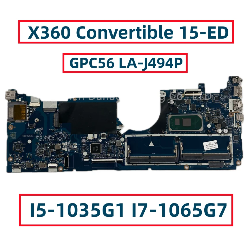 

Для HP Envy X360 Convertible 15M-ED 15T-ED 15-ED Latop системная плата со стандартным I7-1065G 7 CPU GPC56 I5-1035G1