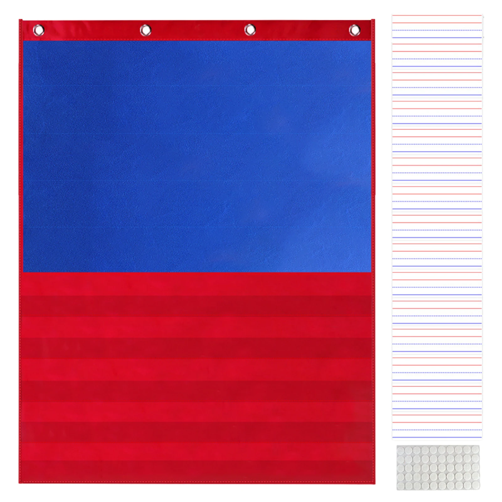

Pocket Chart For Classroom Blue Pocket Chart With 15 Dry Erase Cards And 50 Sticker Dots Felt Board Pocket Chart For Teacher