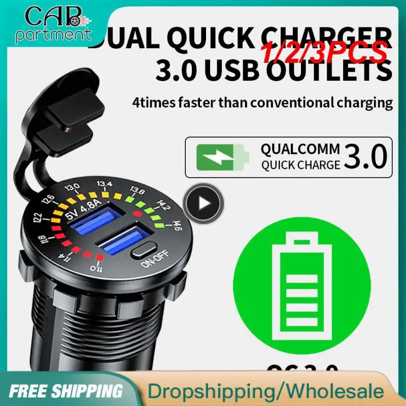 

Автомобильное зарядное устройство Ursuniot 36 Вт с двумя USB-портами QC3.0, 12 В
