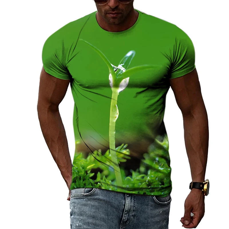 

Spring Vibrant Pattern T-Shirt Summer Men's Plus Size T-Shirt 3D Printing Fashion Comfortable Breathable Top O Neck Shirt XS-6XL