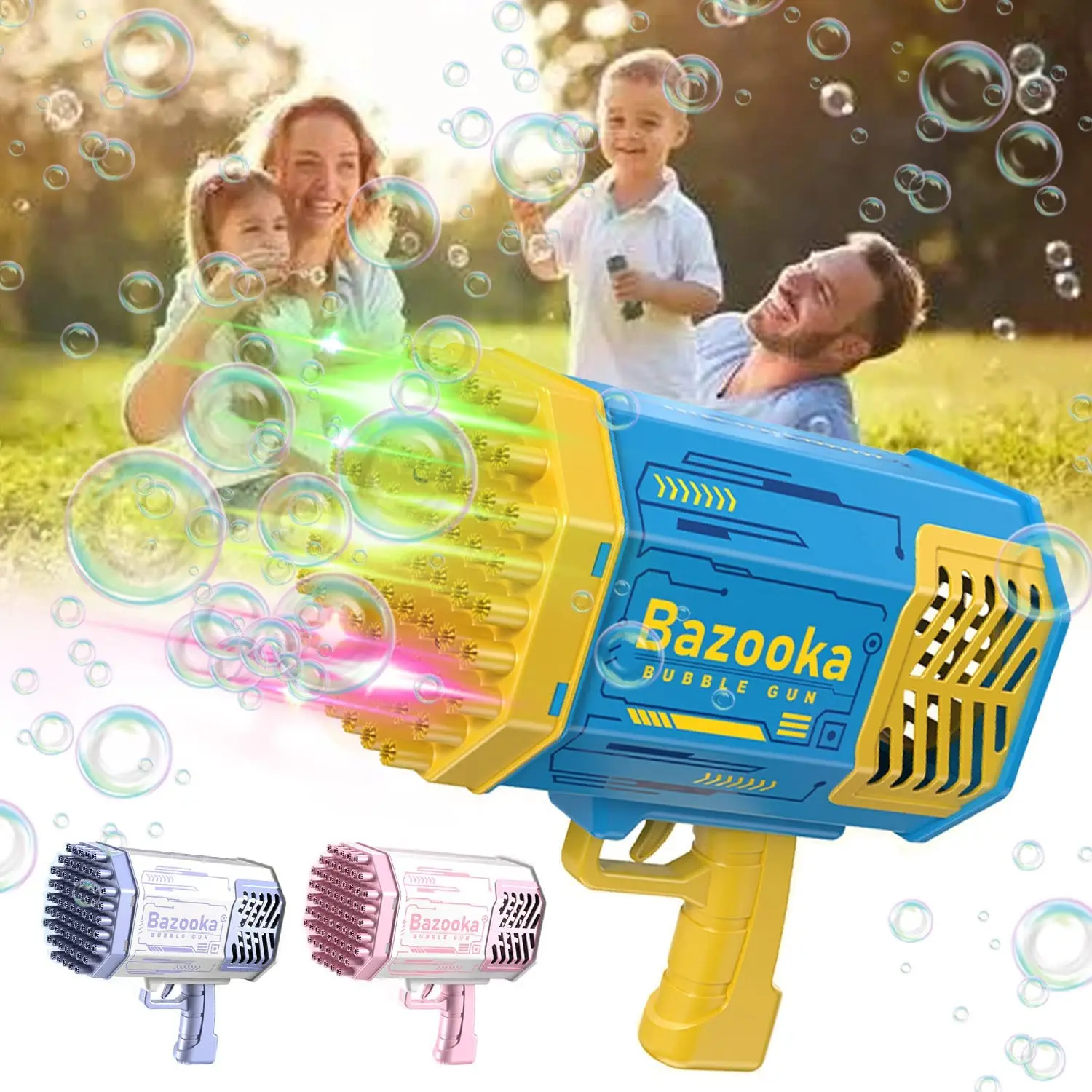 

69Holes Rocket Bubble Gun Machine LED Kids Automatic Soap Bubbles Blower Maker Toys for Wedding Party Outdoor Game Children Gift